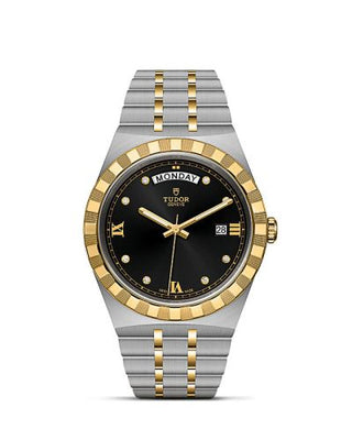 Tudor - 28603-0005  Royal Day-Date 41 Stainless Steel / Yellow Gold / Black - Diamond