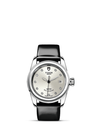 Tudor - 51000-0019  Glamour Date 26 Stainless Steel / Silver-Diamond / Strap