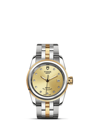 Tudor - 51003-0003  Glamour Date 26 Stainless Steel / Yellow Gold / Champagne-Diamond / Bracelet