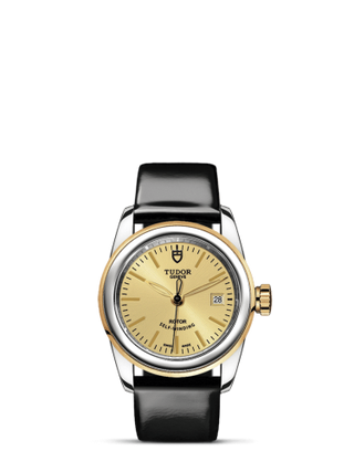 Tudor - 51003-0020  Glamour Date 26 Stainless Steel / Yellow Gold / Champagne / Strap