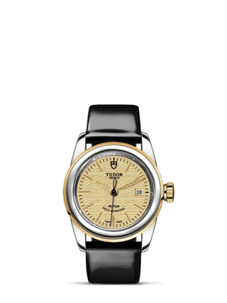 Tudor - 51003-0022  Glamour Date 26 Stainless Steel / Yellow Gold / Jacquard Champagne / Strap