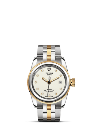 Tudor - 51003-0026  Glamour Date 26 Stainless Steel / Yellow Gold / Opaline-Diamond / Bracelet