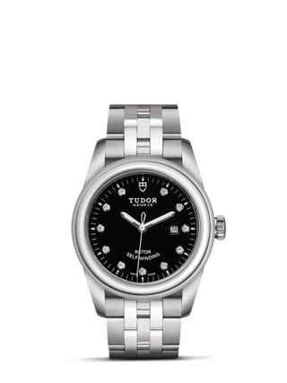 Tudor - 53000-0001  Glamour Date 31 Stainless Steel / Black-Diamond / Bracelet