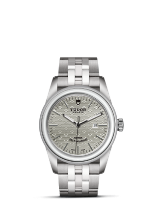 Tudor - 53000-0007  Glamour Date 31 Stainless Steel / Jacquard Silver / Bracelet