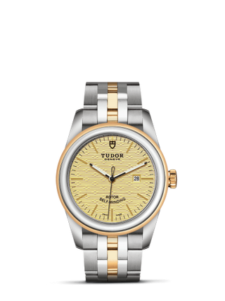 Tudor - 53003-0003  Glamour Date 31 Stainless Steel / Yellow Gold / Jacquard Champagne / Bracelet