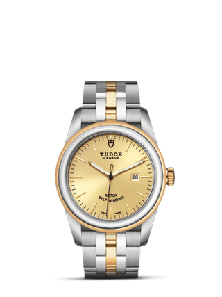 Tudor - 53003-0005  Glamour Date 31 Stainless Steel / Yellow Gold / Champagne / Bracelet