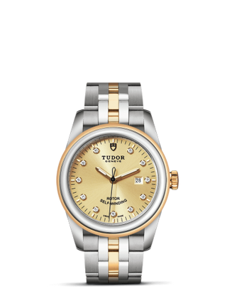 Tudor - 53003-0006  Glamour Date 31 Stainless Steel / Yellow Gold / Champagne-Diamond / Bracelet