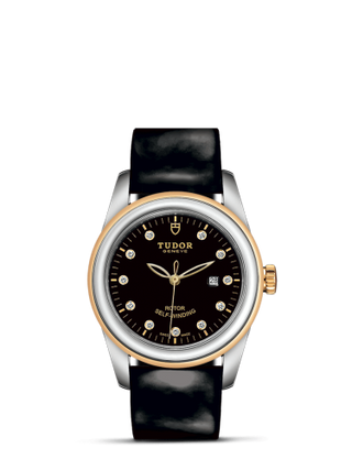 Tudor - 53003-0020  Glamour Date 31 Stainless Steel / Yellow Gold / Black-Diamond / Strap