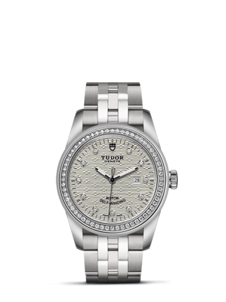 Tudor - 53020-0002  Glamour Date 31 Stainless Steel / Diamond / Jacquard Silver-Diamond / Bracelet