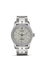 Tudor Glamour Date 31 Stainless Steel / Diamond / Jacquard Silver-Diamond / Strap (53020-0002)