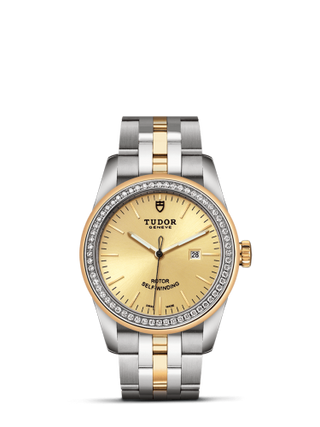 Tudor - 53023-0020  Glamour Date 31 Stainless Steel / Yellow Gold / Diamond / Champagne / Bracelet