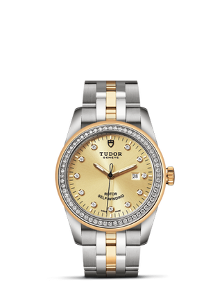 Tudor - 53023-0021  Glamour Date 31 Stainless Steel / Yellow Gold / Diamond / Champagne-Diamond / Bracelet