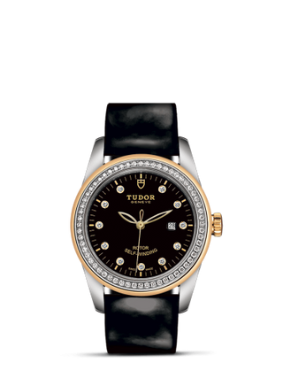 Tudor - 53023-0041  Glamour Date 31 Stainless Steel / Yellow Gold / Diamond / Black-Diamond / Strap