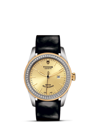 Tudor - 53023-0044  Glamour Date 31 Stainless Steel / Yellow Gold / Diamond / Champagne/ Strap