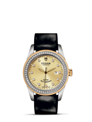 Tudor - 53023-0045  Glamour Date 31 Stainless Steel / Yellow Gold / Diamond / Champagne-Diamond / Strap