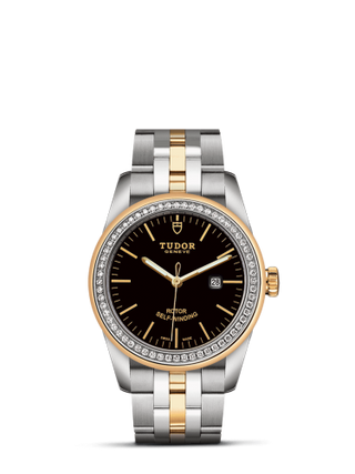 Tudor - 53023-0064  Glamour Date 31 Stainless Steel / Yellow Gold / Diamond / Black / Bracelet