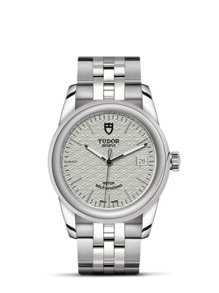 Tudor - 55000-0003  Glamour Date 36 Stainless Steel / Jacquard Silver / Bracelet