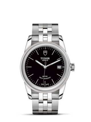 Tudor - 55000-0007  Glamour Date 36 Stainless Steel / Black / Bracelet