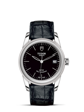 Tudor - 55000-0068  Glamour Date 36 Stainless Steel / Black / Strap