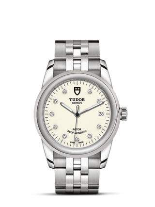 Tudor - 55000-0104  Glamour Date 36 Stainless Steel / Opaline-Diamond / Bracelet