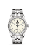 Tudor Glamour Date 36 Stainless Steel / Opaline-Diamond / Strap (55000-0104)