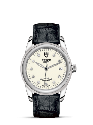 Tudor - 55000-0116  Glamour Date 36 Stainless Steel / Opaline-Diamond / Strap