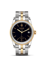 Tudor Glamour Date 36 Stainless Steel / Yellow Gold / Black / Strap (55003-0007)