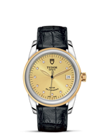 Tudor Glamour Date 36 Stainless Steel / Yellow Gold / Jacquard Champagne / Bracelet (55003-0051)