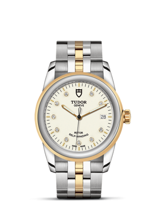 Tudor - 55003-0083  Glamour Date 36 Stainless Steel / Yellow Gold / Opaline-Diamond / Bracelet