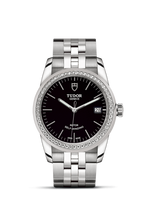 Tudor Glamour Date 36 Stainless Steel / Diamond / Black / Strap (55020-0008)