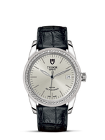 Tudor Glamour Date 36 Stainless Steel / Diamond / Silver-Diamond / Strap (55020-0057)