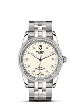 Tudor - 55020-0096  Glamour Date 36 Stainless Steel / Diamond / Opaline-Diamond / Bracelet