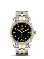 Tudor Glamour Date 36 Stainless Steel / Yellow Gold / Diamond / Black-Diamond / Strap (55023-0022)