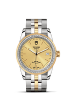 Tudor Glamour Date 36 Stainless Steel / Yellow Gold / Diamond / Jacquard Champagne / Bracelet (55023-0025)