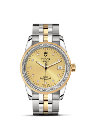 Tudor - 55023-0026  Glamour Date 36 Stainless Steel / Yellow Gold / Diamond / Champagne-Diamond / Bracelet