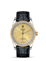 Tudor Glamour Date 36 Stainless Steel / Yellow Gold / Diamond / Jacquard Champagne-Diamond / Strap (55023-0050)