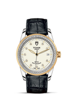 Tudor Glamour Double Date Stainless Steel / Silver-Diamond / Strap (55023-0094)