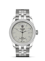 Tudor Glamour Day + Date Stainless Steel / Jacquard Silver-Diamond / Strap (56000-0004)