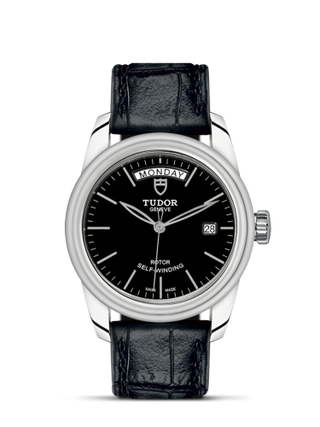 Tudor - 56000-0023  Glamour Day + Date Stainless Steel / Black / Strap