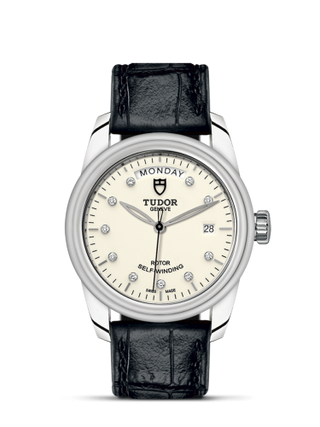 Tudor - 56000-0184  Glamour Day + Date Stainless Steel / Opaline-Diamond / Strap