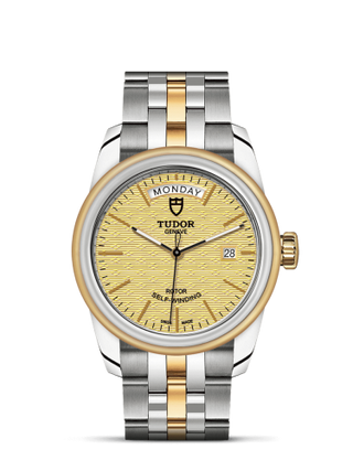 Tudor - 56003-0003  Glamour Day + Date Stainless Steel / Yellow Gold / Jacquard Champagne / Bracelet