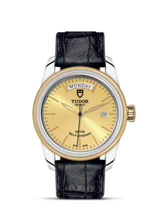 Tudor - 56003-0024  Glamour Day + Date Stainless Steel / Yellow Gold / Champagne / Strap