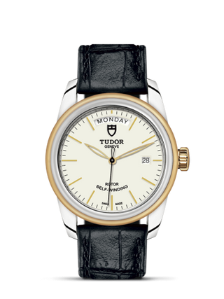 Tudor - 56003-0107  Glamour Day + Date Stainless Steel / Yellow Gold / Opaline/ Strap