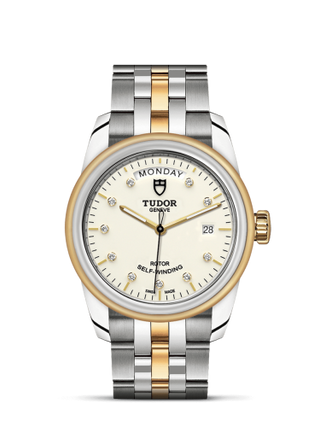 Tudor - 56003-0113  Glamour Day + Date Stainless Steel / Yellow Gold / Opaline-Diamond / Bracelet