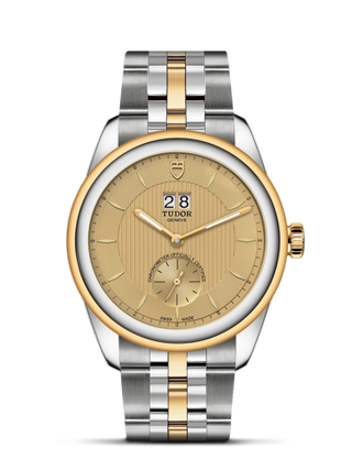 Tudor - 57103-0003  Glamour Double Date Stainless Steel / Yellow Gold / Champagne/ Bracelet