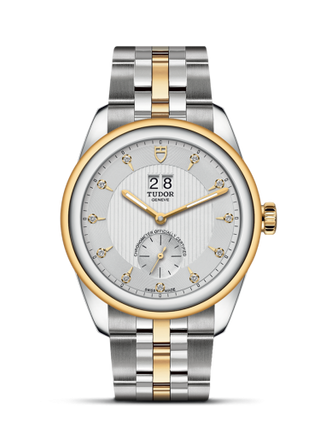 Tudor - 57103-0005  Glamour Double Date Stainless Steel / Yellow Gold / Silver-Diamond / Bracelet