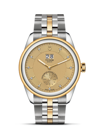 Tudor - 57103-0006  Glamour Double Date Stainless Steel / Yellow Gold / Champagne-Diamond / Bracelet