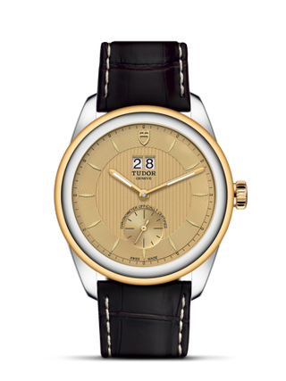 Tudor - 57103-0021  Glamour Double Date Stainless Steel / Yellow Gold / Champagne/ Strap