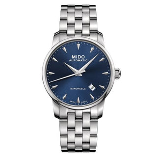 Mido - M8600.4.15.1  Baroncelli Tradition Stainless Steel / Midnight Blue