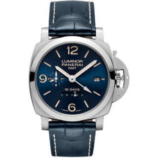 Panerai - PAM00986  Luminor 1950 44 3 Days GMT 10 Days Stainless Steel / Blue